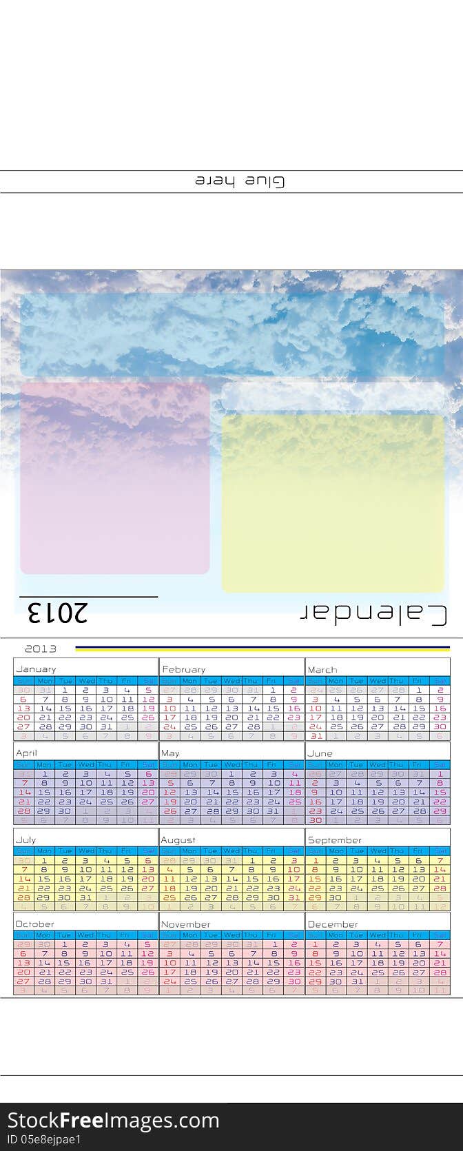 Table Calendar 2013 template