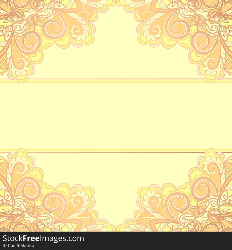 Invitation Card With Yellow Corners