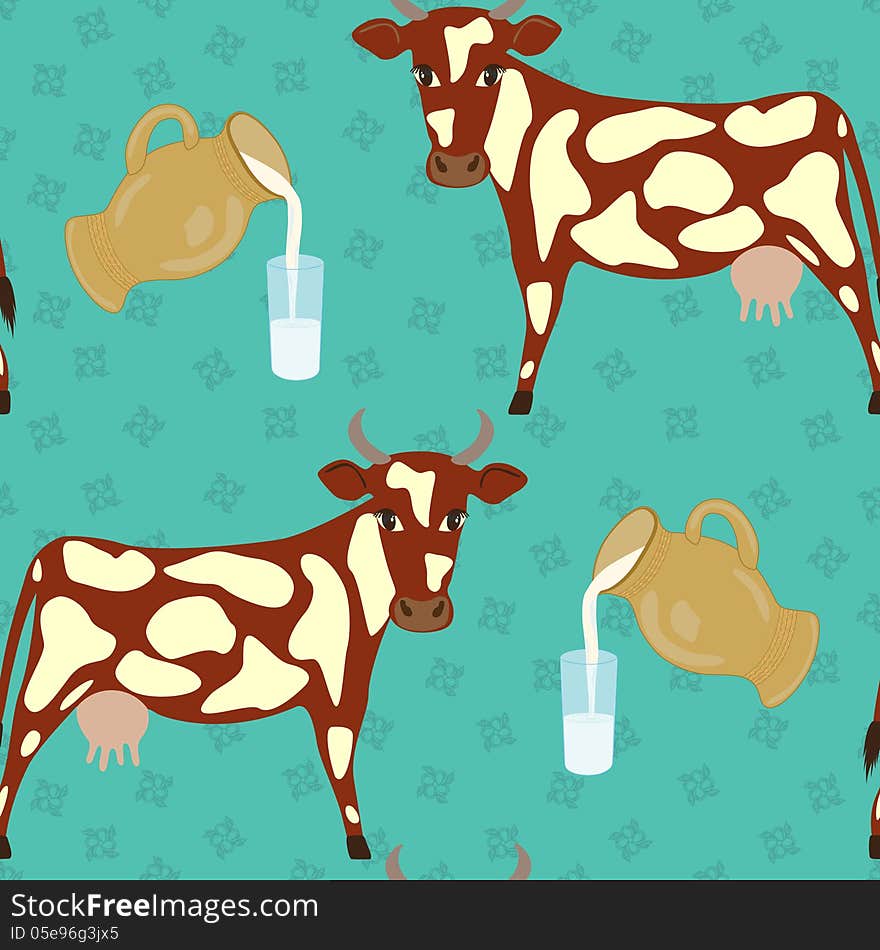 Cow And Glass Of Milk