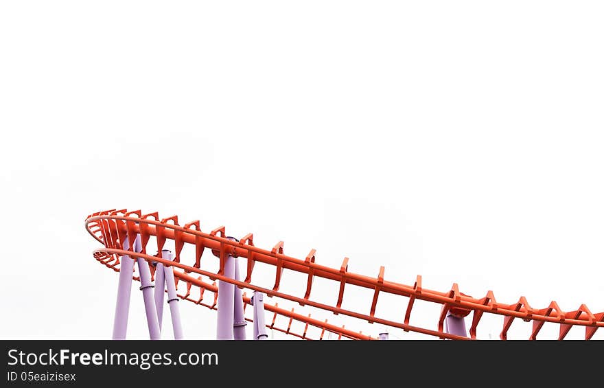 A segment of a roller coaster in Siam Park Thailand isolated