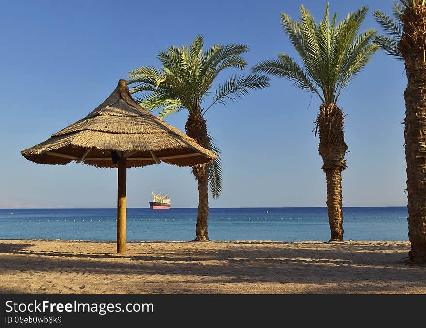 Sandy beach of Eilat, Israel