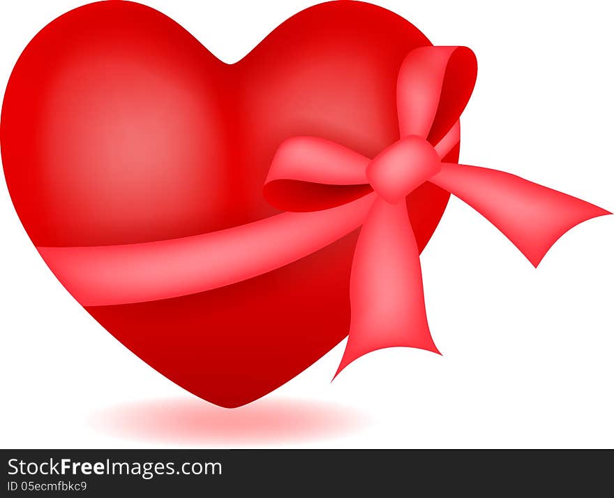 Illustration of Heart with ribbon