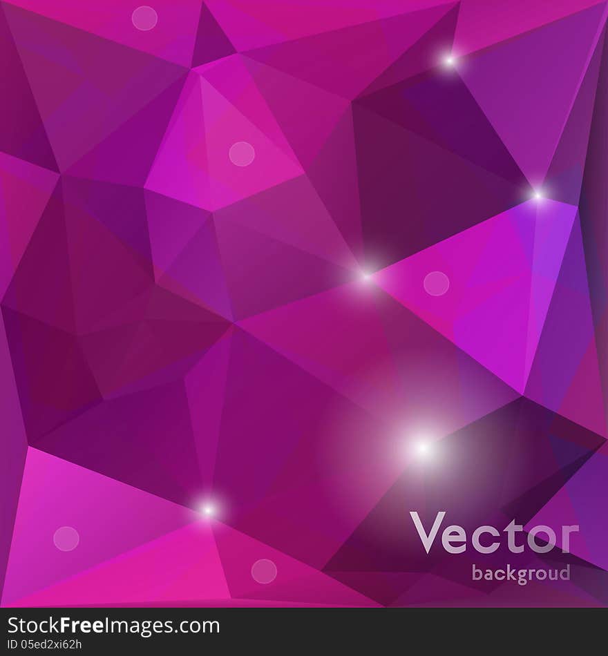 Vector triangle shiny purple background