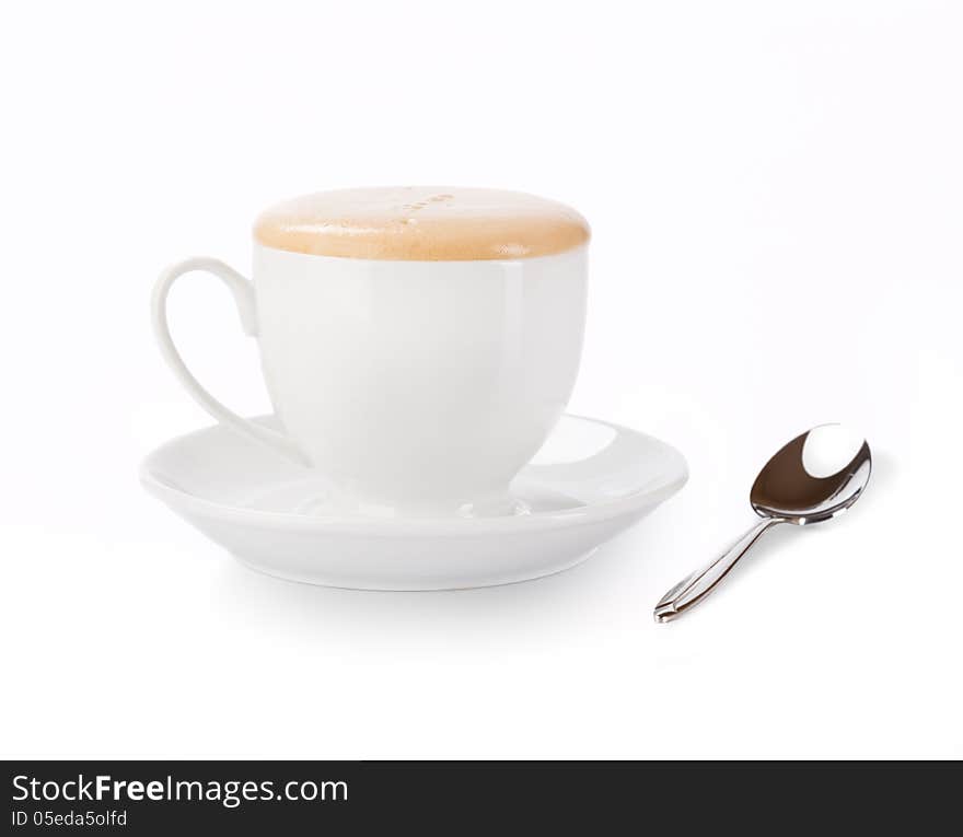 Cup of coffee and spoon