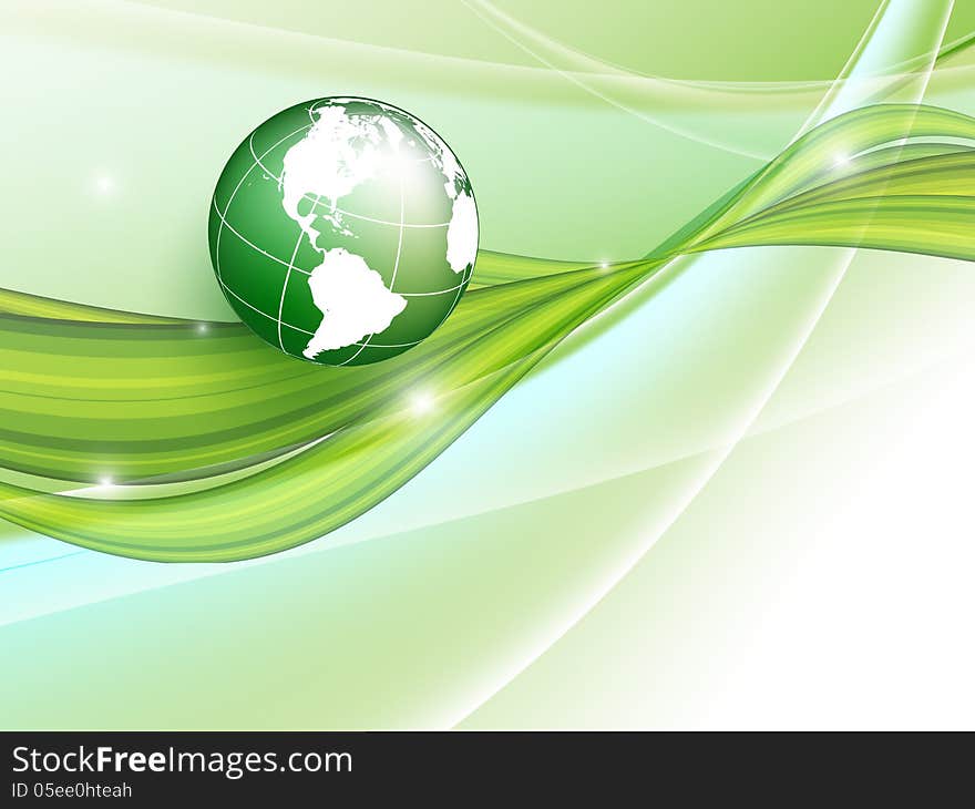 Vector wavy background with copy space and globe. eps10. Vector wavy background with copy space and globe. eps10