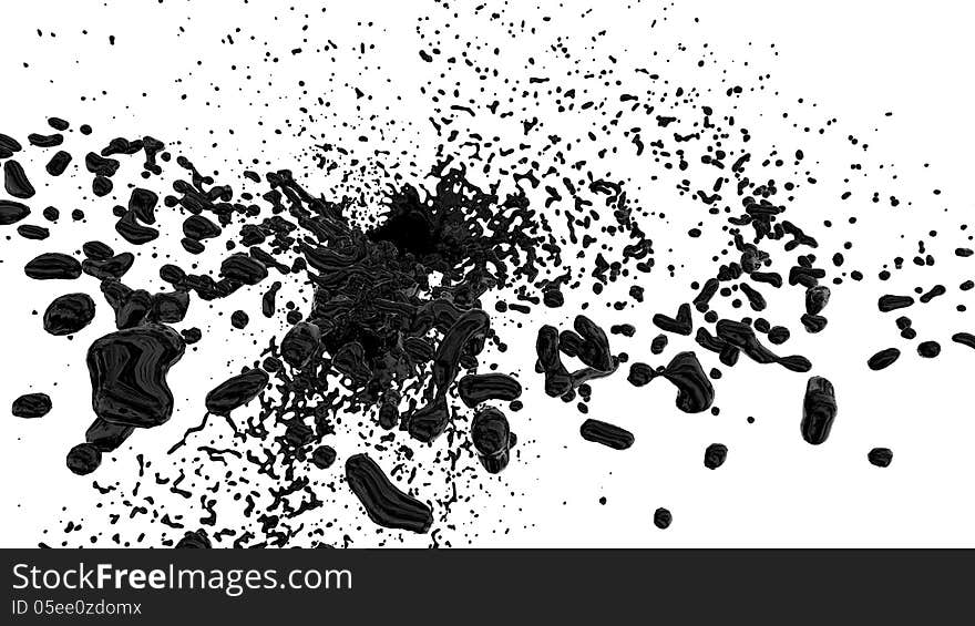 Bold and solid oil splash isolated on white. Bold and solid oil splash isolated on white