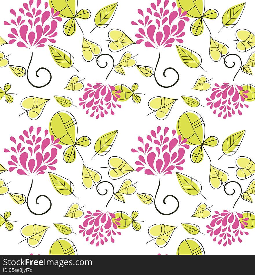 Vector seamless background with flowers. Vector seamless background with flowers