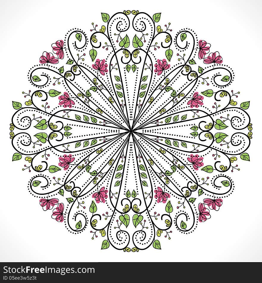 Vector summer background with flowers. Vector summer background with flowers