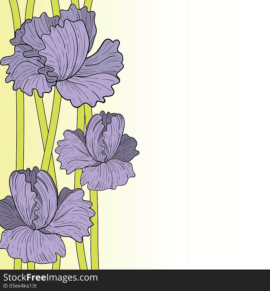 Vector summer background with flowers. Vector summer background with flowers