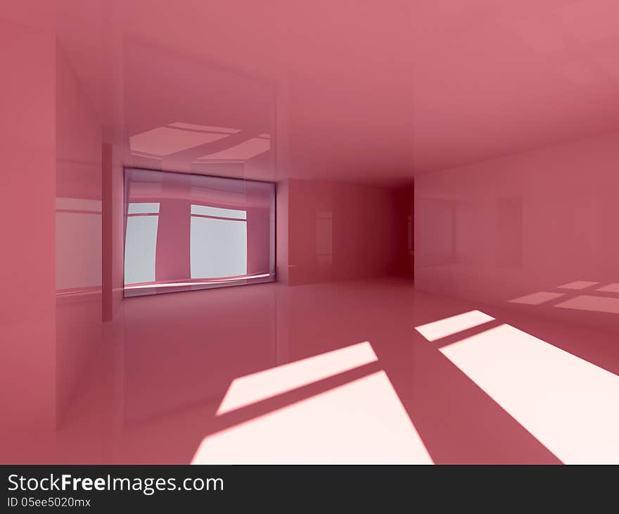 Abstract pink interior with glossy finishing