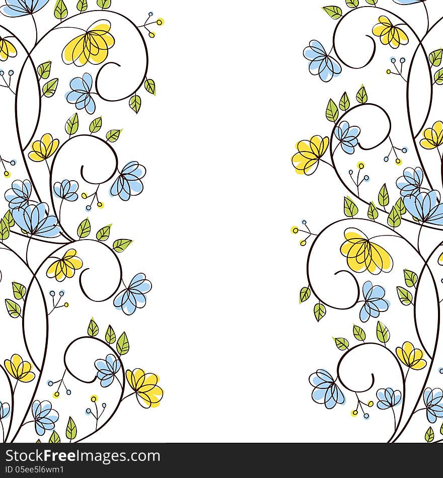 Vector summer background with flowers. Vector summer background with flowers