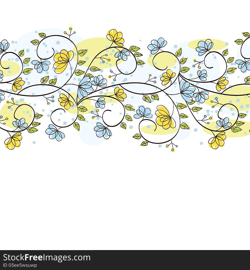 Vector summer background with flowers. Vector summer background with flowers