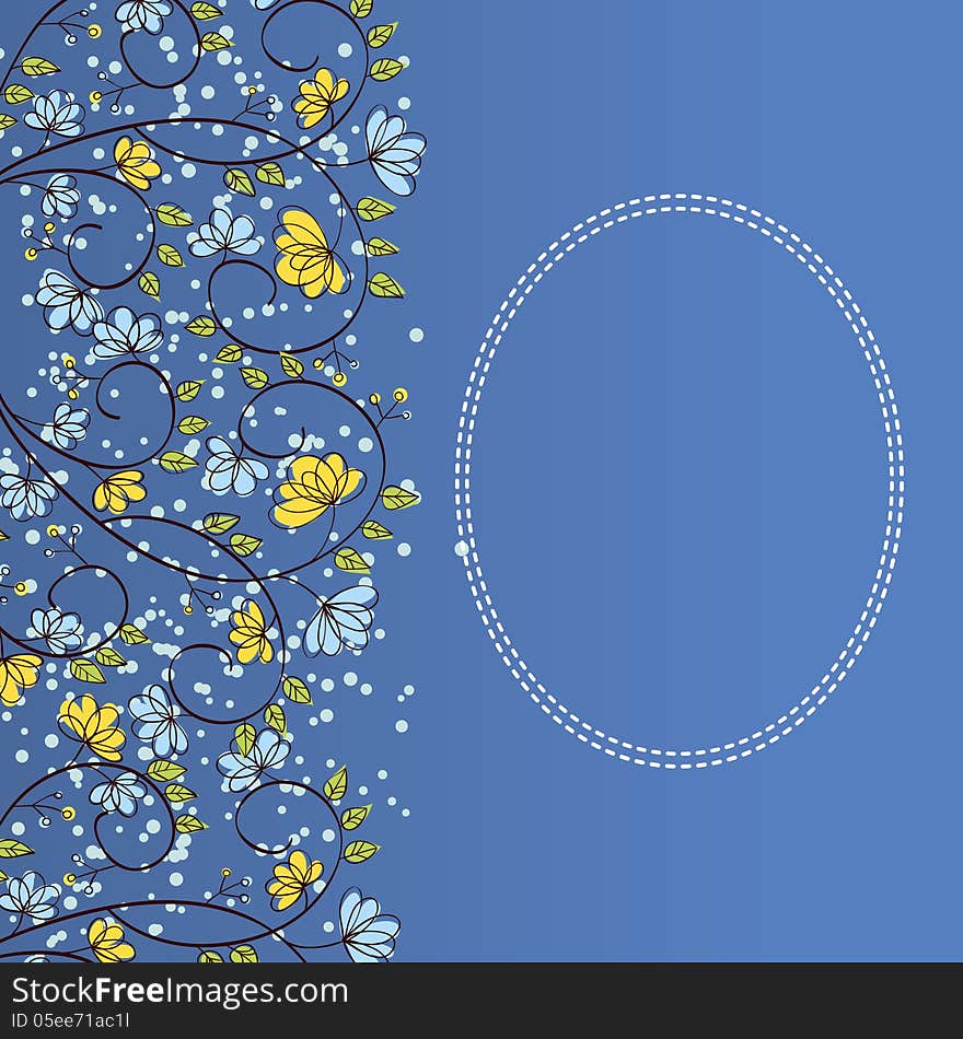 Vector summer background with flowers. Vector summer background with flowers