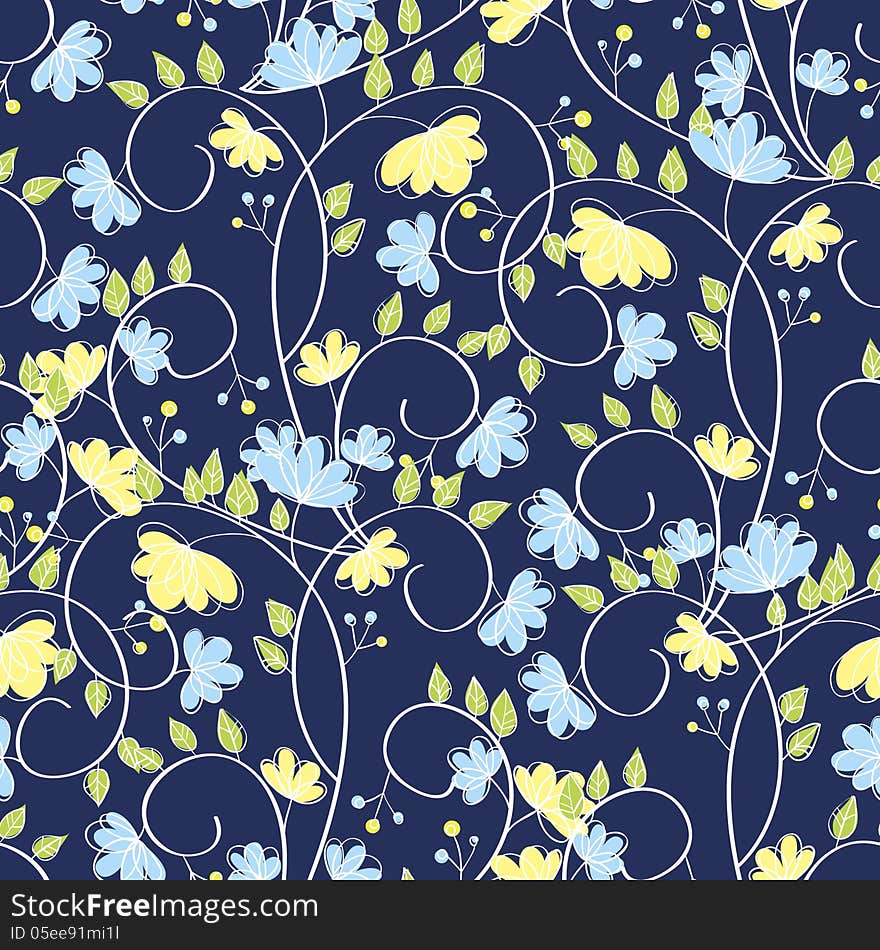 Vector seamless background with flowers. Vector seamless background with flowers