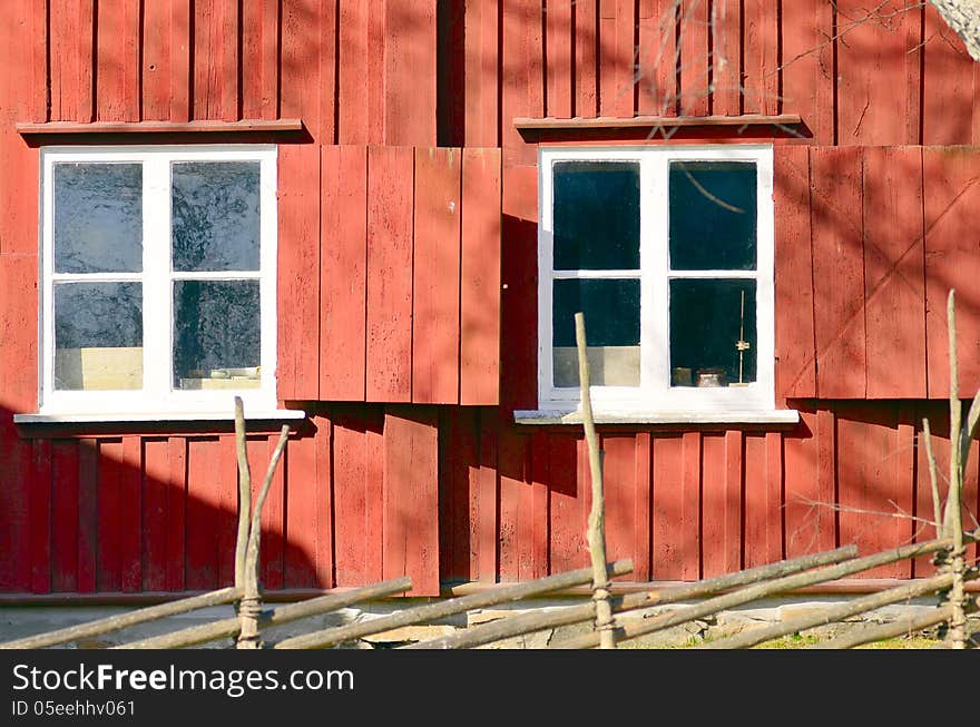 Background old house with windows