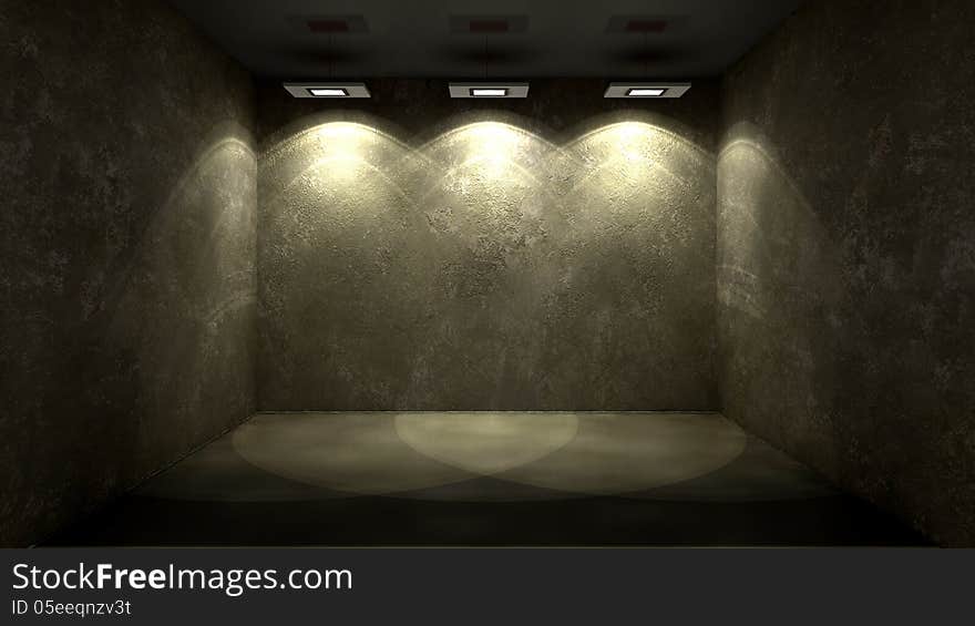 Grunge background old wall texture and interior with lighting. Grunge background old wall texture and interior with lighting