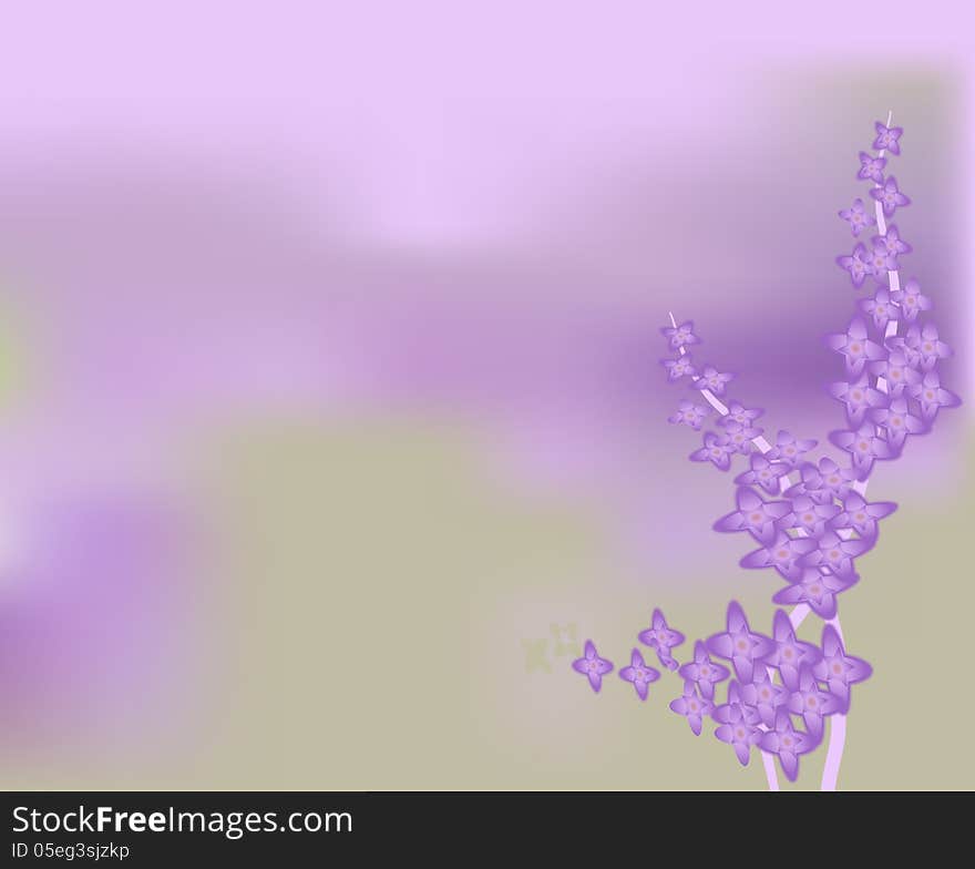 Purple lilac bush blooming in the blurry background vector