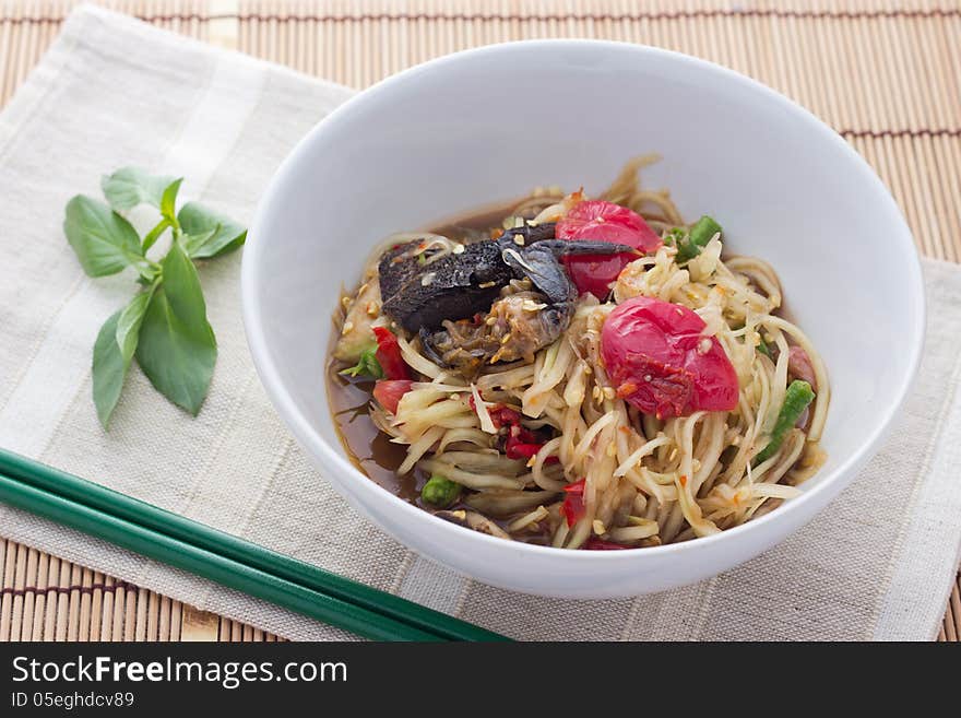 Green Papaya Salad ,Somtum Thai Food