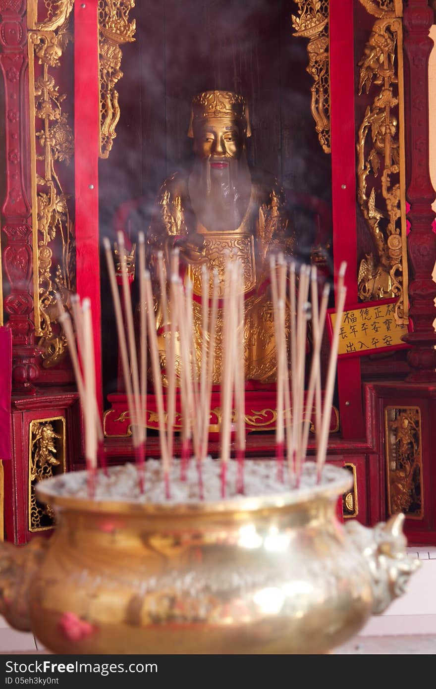 A detail of a china temple