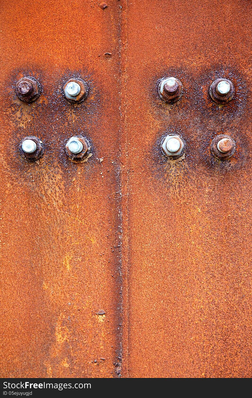 Rusty Steel Plate And Screw