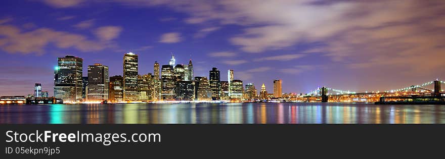 Lower Manhattan from across the East River in New York City.