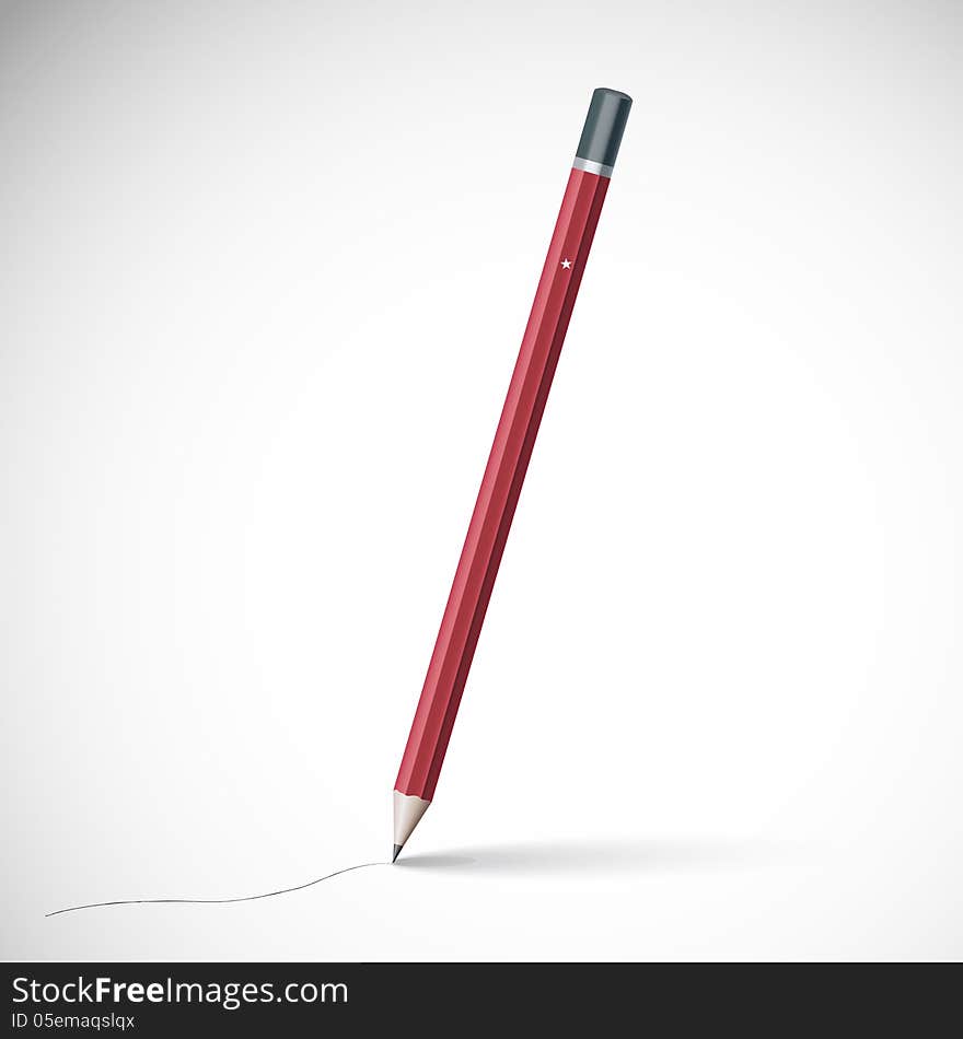 Pencil Isolated On Pure White Background