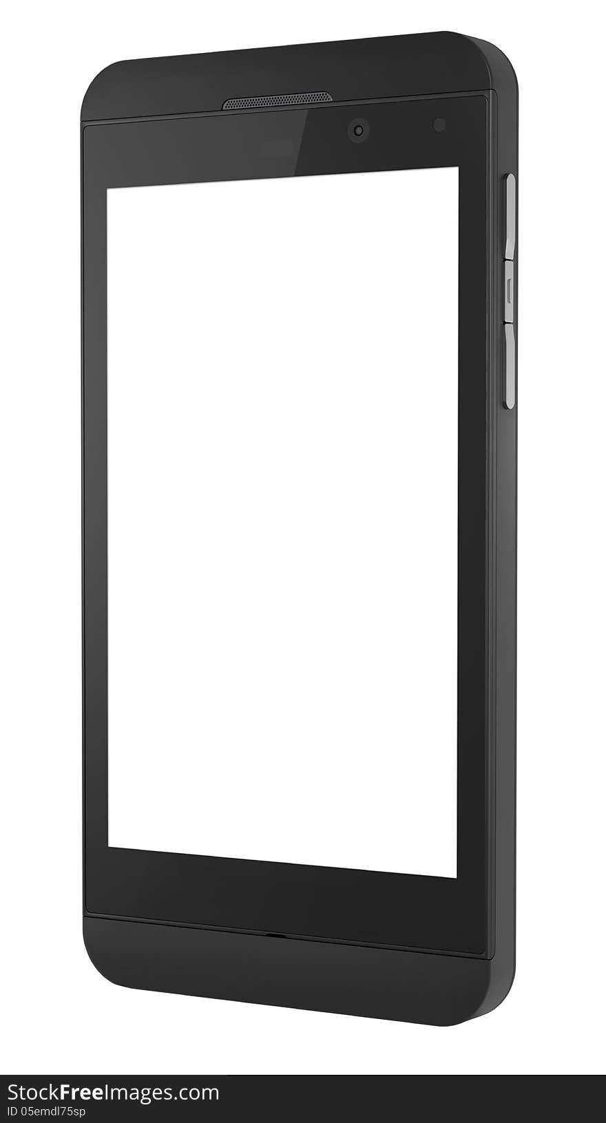 New black Smart Phone with blank screen.