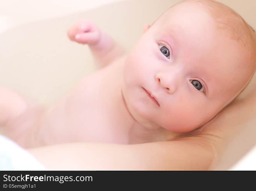 Baby close-up in bath