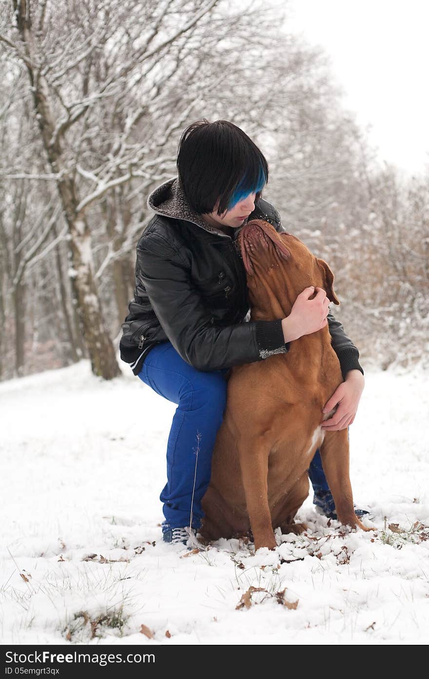 Emo Boy Is Cuddling His Dog