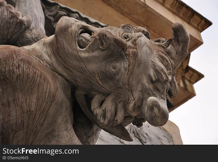 Baroque Sculpture Detail: The Devil