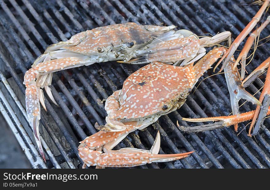 Seafood cooking in the restaurant