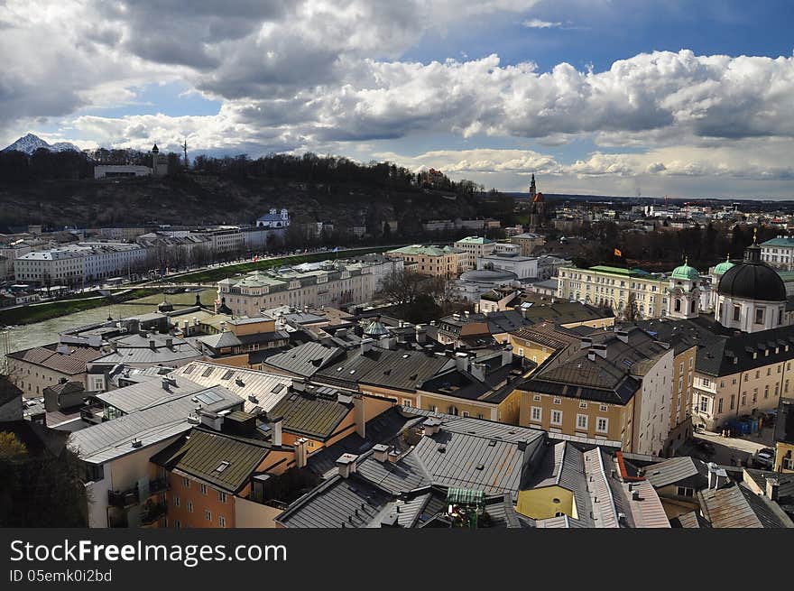 Baroque Architecture. Salzburg cityscape, Austria.