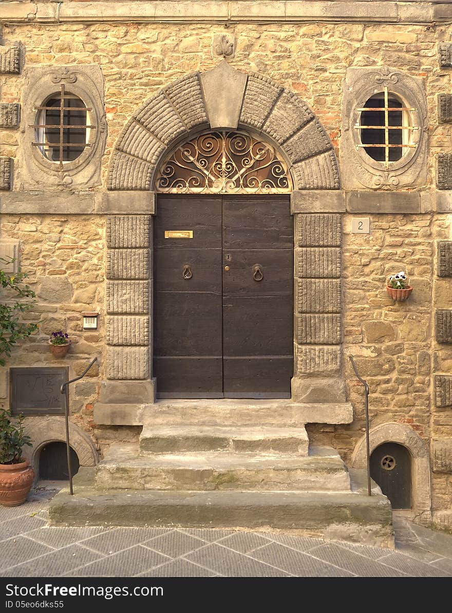 Ancient door in Cortona &x28;Tuscany&x29