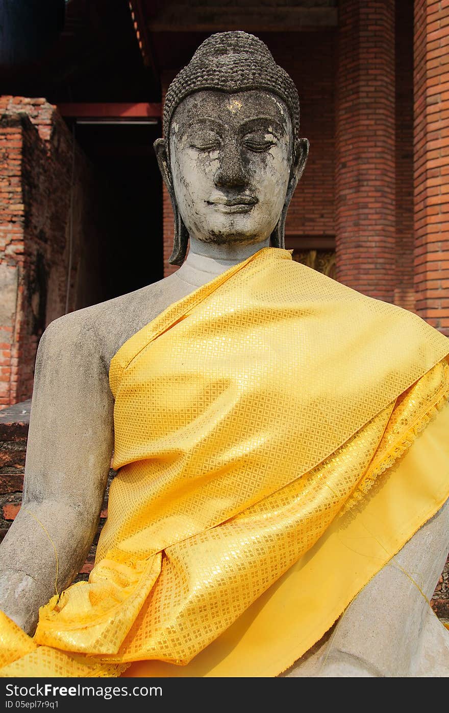 Stone Buddha image in ayudhya temple. Stone Buddha image in ayudhya temple