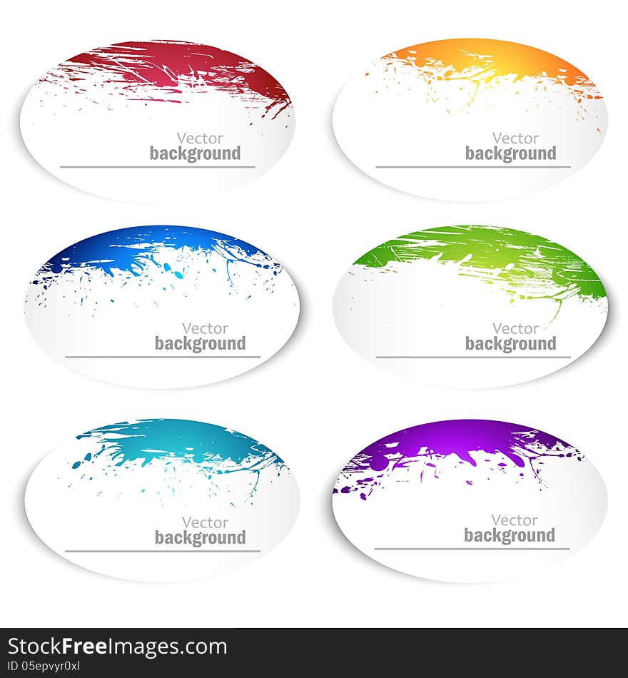 Set of banners with spray paint. Vector background