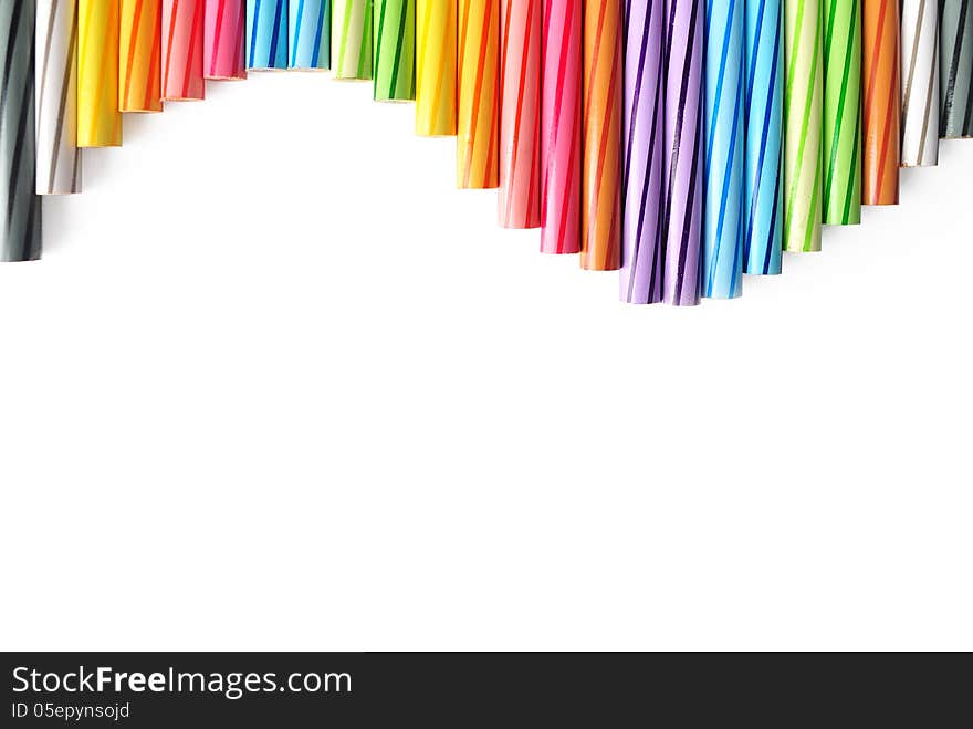 Color pencils isolated on white background