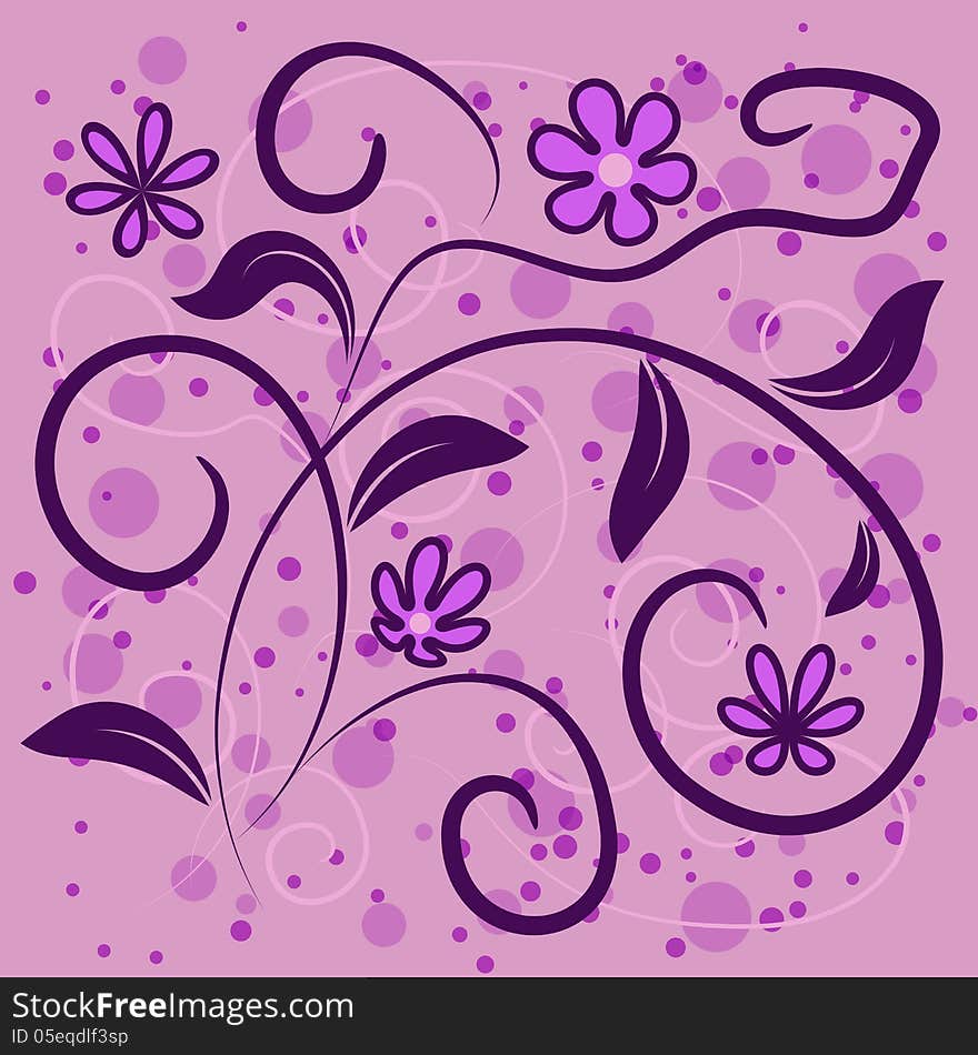 Grunge elegance illustration with flower