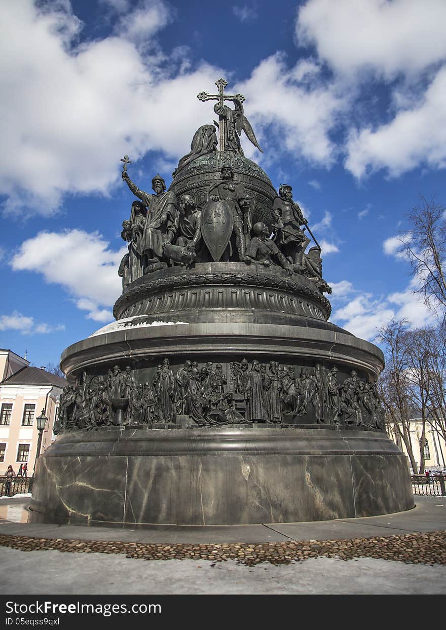 The Millennium of Russia is a famous bronze monument in the Novgorod Kremlin. It was erected in 1862 to celebrate the millennium of Rurik's arrival to Novgorod, an event traditionally taken as a starting point of Russian history