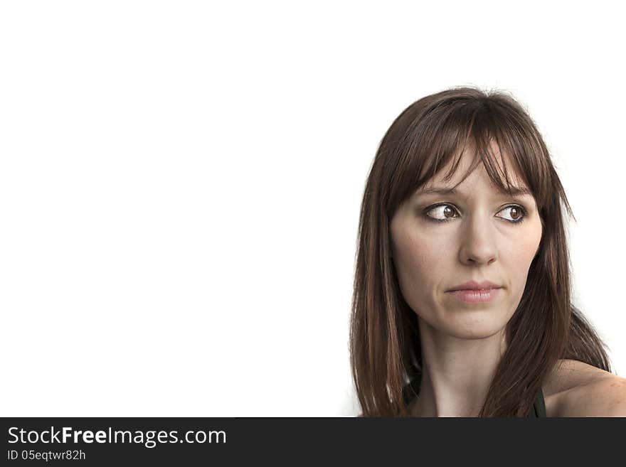 Beautiful Young Woman With Brown Hair And Eyes