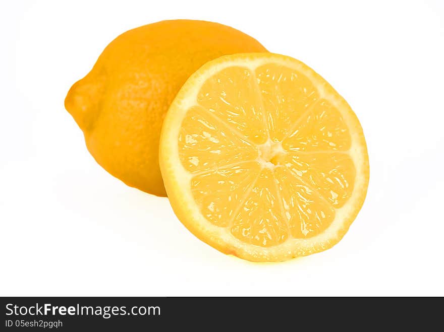 Lemons on a white background