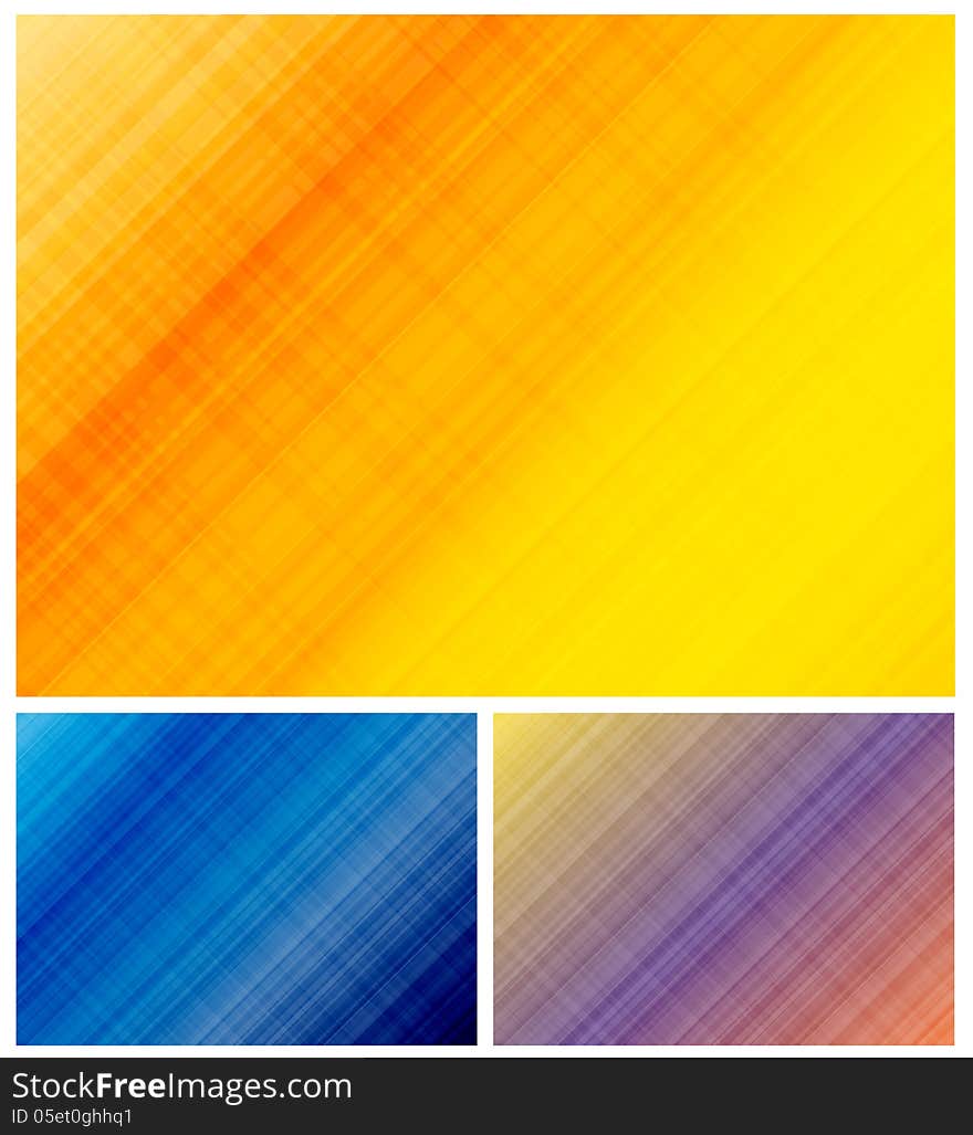 Colorful vector set of striped modern backgrounds. Eps10