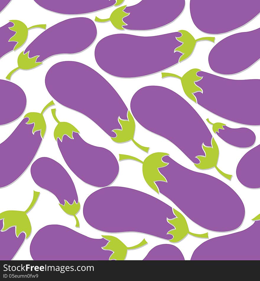 Eggplant. Vector illustration. Isolated on white background.