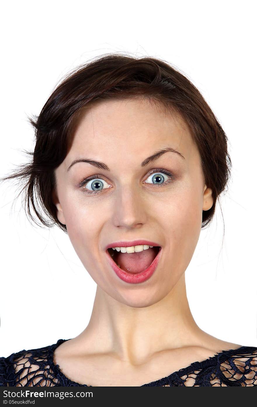 Woman face with surprised expression