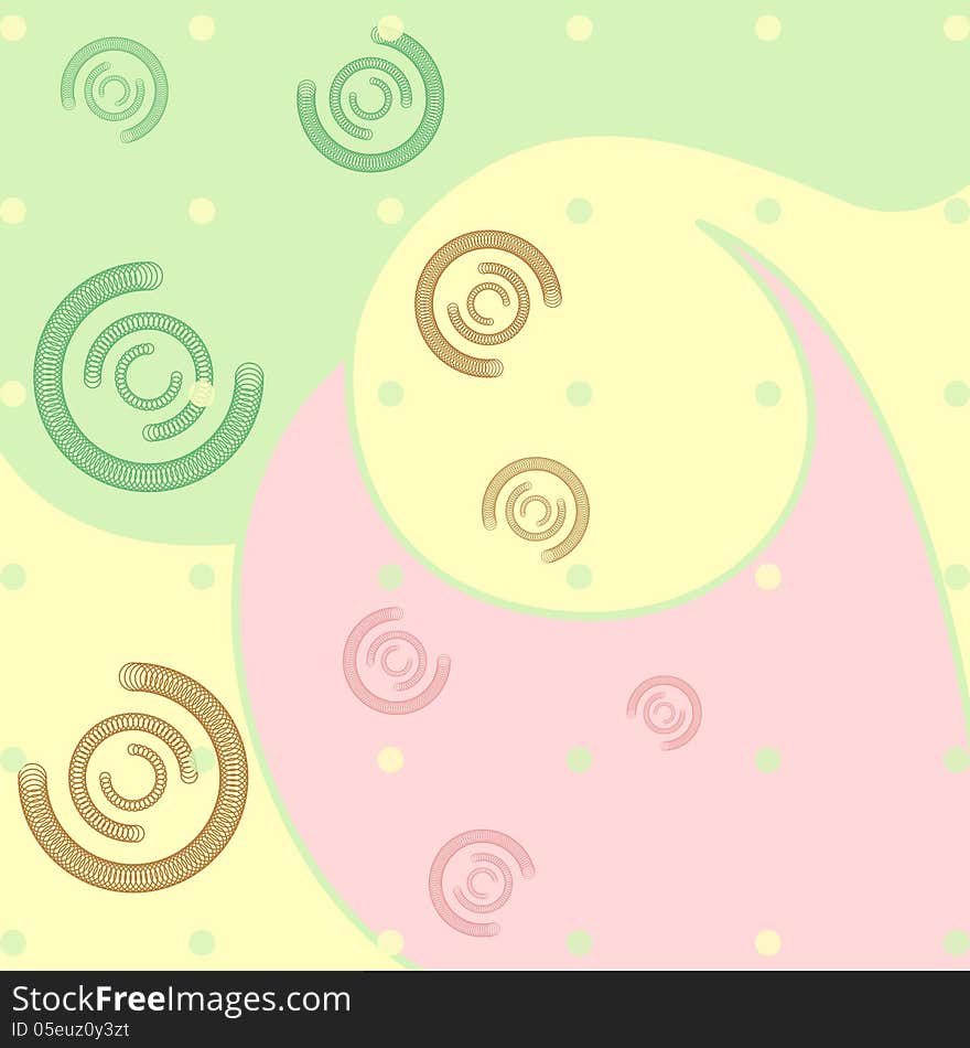 Pattern with waves and spirals. Pattern with waves and spirals