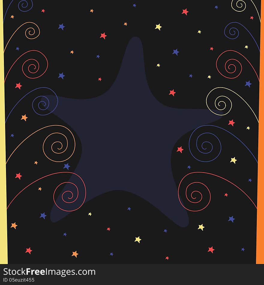 Vector illustration of the star sky in the wood