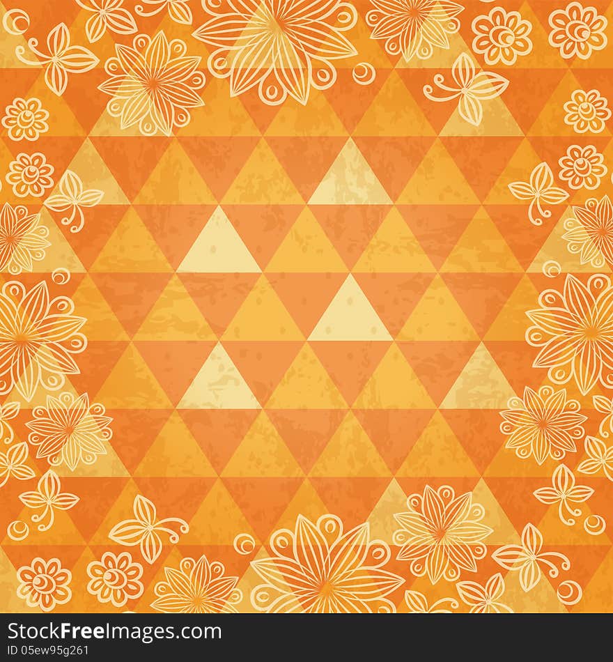 Floral mosaic background. Editable vector illustration