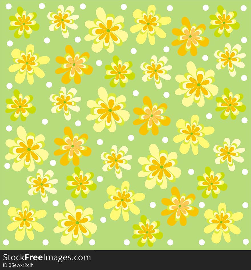 Yellow flowers abstract background