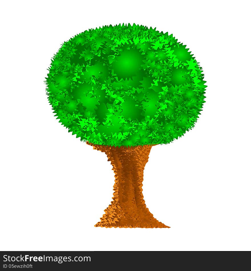 Stylized image of a green tree. Stylized image of a green tree