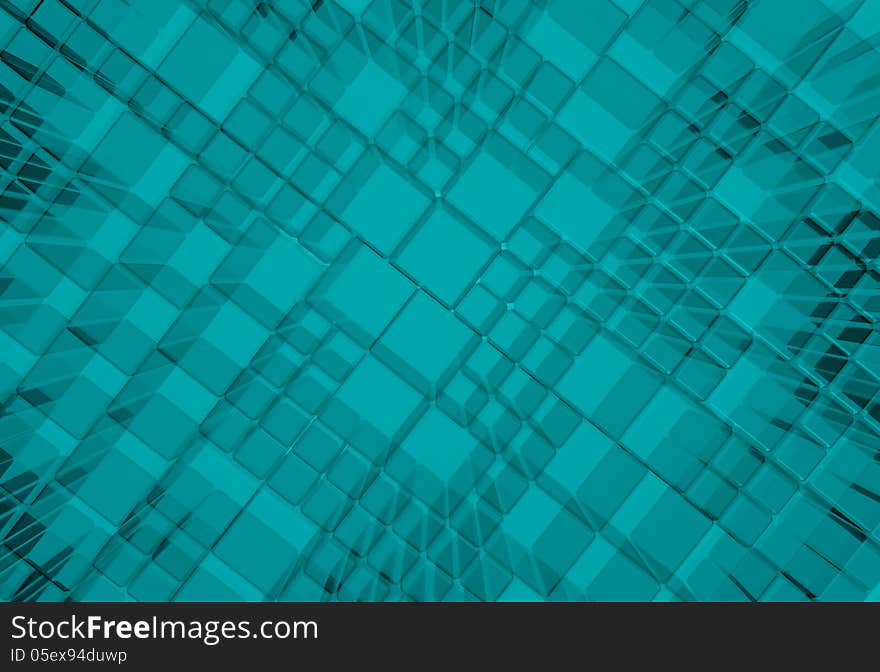 Steel Blue Cube Mesh Metal Plate Background