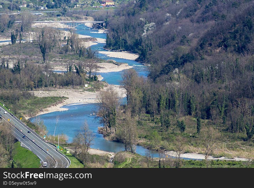 River in la spezia named magra